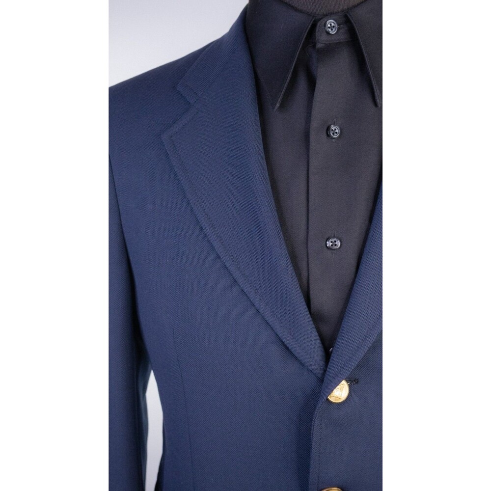 Brooks Brothers Brooksgate Blazer Mens 38S Navy Gold Three Buttons Sport Jacket - Picture 5 of 12